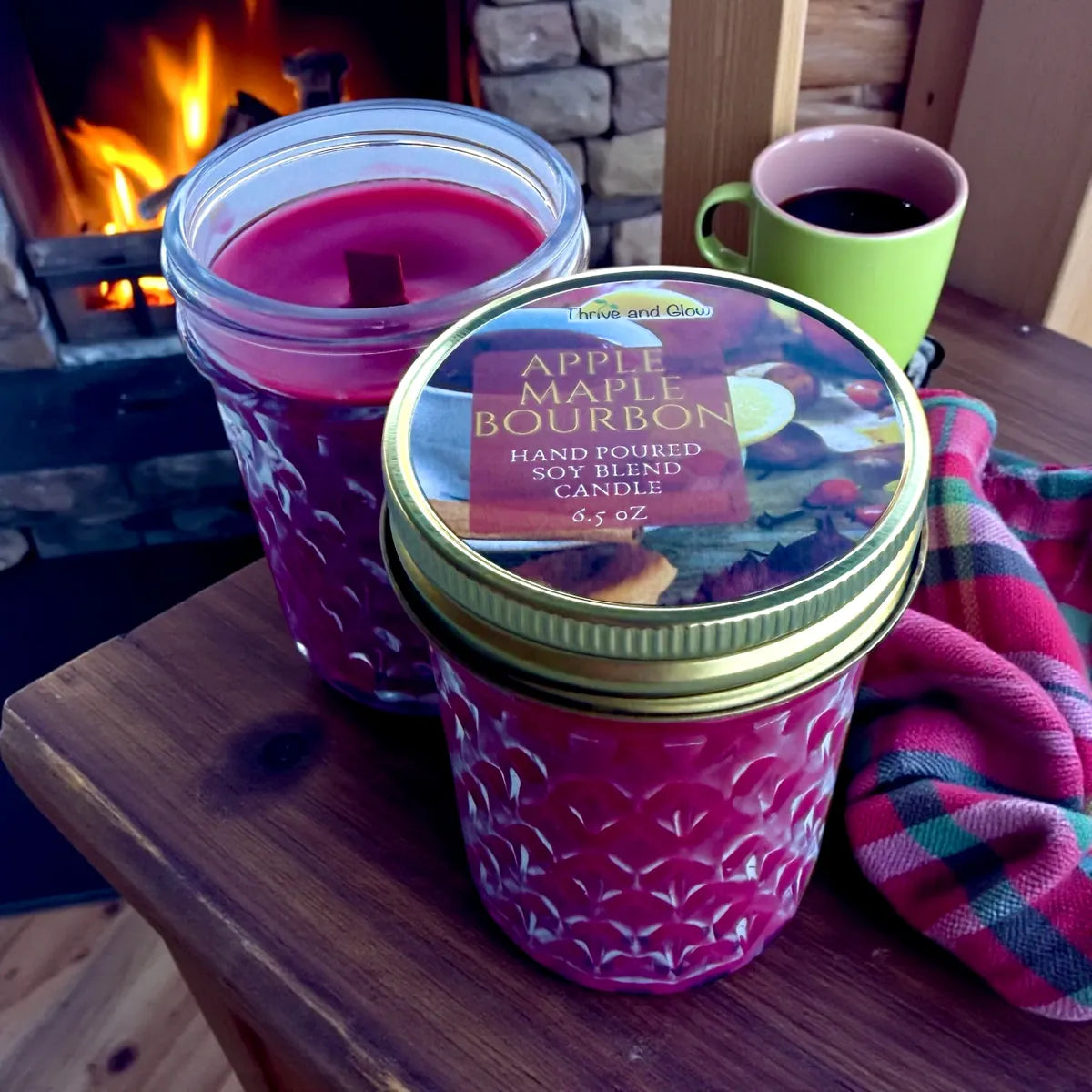 Apple Maple Bourbon Soy Blend Candle (crackling wood wick)