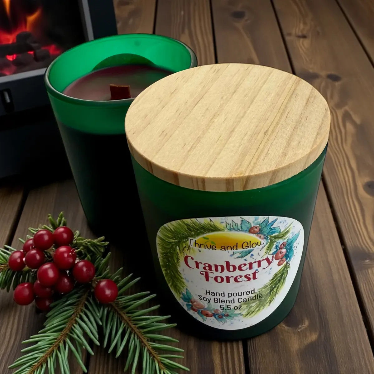 Cranberry Forest Soy Blend Candle (crackling wood wicks)