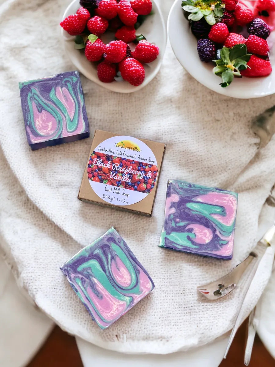 Black Raspberry and Vanilla goat milk soap